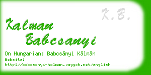 kalman babcsanyi business card