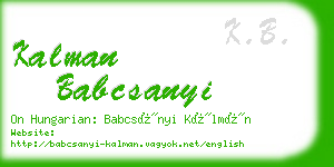 kalman babcsanyi business card